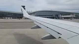 Takeoff Boeing 737 MAX 8 Flair Airlines from Quebec City