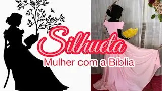 Silhueta mulher com a Bíblia | Chá ou culto de mulheres 