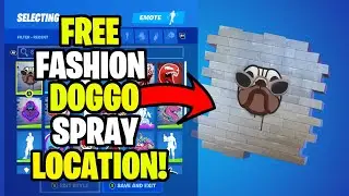HOW TO UNLOCK THE "FASHION DOGGO" FREE SPRAY (RETAIL ROW LOCATION) - FORTNITE