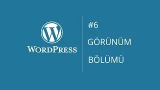 Wordpress Dersleri - Ders:6 - Görünüm Bölümü