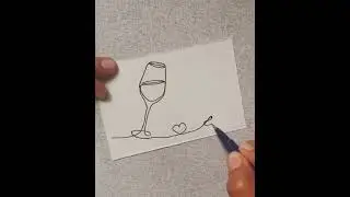 One Line Art - Wine 