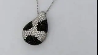 A0041 שרשרת כסף תליון שחור לבן