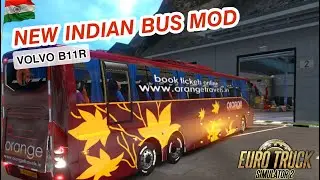 VOLVO B11R SIMULATOR ON INDIAN DEATH ROADS | ORANGE TRAVLES BUS MOD | ETS 2 INDIA | SUMATRA MAP 1.46