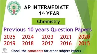 AP Inter 1st Year Chemistry Question Papers 2025 to 2015 - 10 year previous year Question Papers IPE