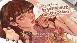 trying out watercolors, chill painting process | using meiliang paints ⟡