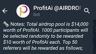 AIRDROP TELEGRAM (PROFITAI) PENGHASIL $10