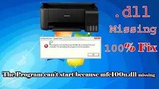 The program can't start because .......dll missing fix || Epson Scanner .dll missing solved.