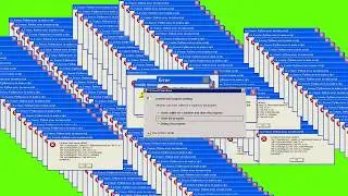 GREEN SCREEN Windows XP Error   VIRUS ERROR ☢   FOOTAGE   SOUND 1
