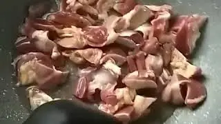 Жаренная картошка  🥔 с желудками и сердечками 🐔