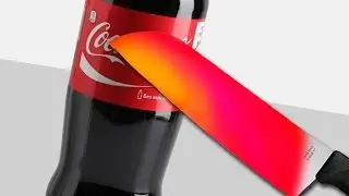 EXPERIMENT Glowing 1000 degree KNIFE VS COCA COLA №1