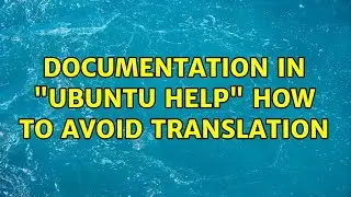 Ubuntu: documentation in 