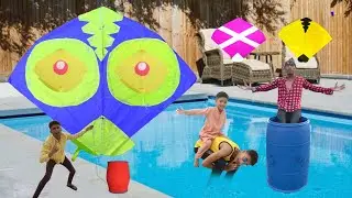 Kite Flying Vs Cutting Challenge With swimming Sea