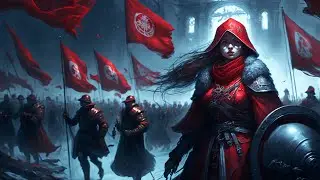 Epic female warrior set off