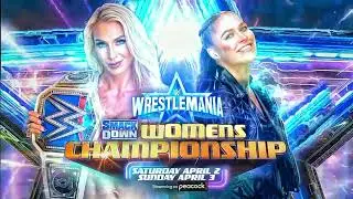WWE WrestleMania 38 Smackdown Womens Championship Charlotte Flair vs Ronda Rousey OFFICIAL MATCHCARD