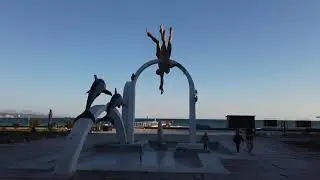 В Сочи зимой на авто. Адлер. Имеритинка. Ореховский водопад. Морской порт. Абхазия. Пицунда.