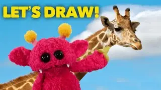 Giraffe!!! How to Draw with Hubble - Nimalz Kidz