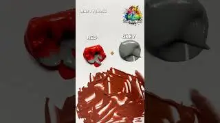 Red + grey guess final colour?#colours #colourmixing #relaxing #satisfying #viral