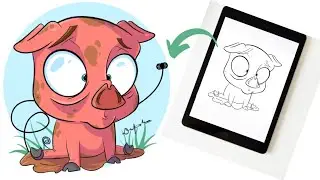 Drawing Pig in Procreate  #beejaydel #digitaldrawings #pig