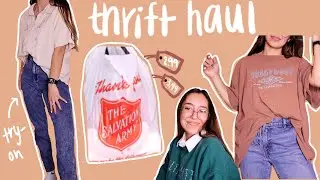 THRIFT TRY ON HAUL || winter clothes, home decor, furniture *shopping on a budget*