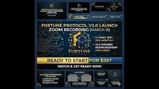 Fortune Protocol V2.0 Zoom Presentation (March 16) | Get Ready for the Launch! Minimum staking $25!