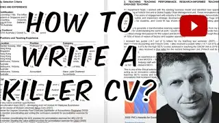 Getting a killer CV together for promotion and job interview