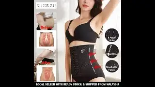 New video6 Baris Butang 4 Tulang M+ Postpartum Belly Wrap Waist Trainer Slim Waist Support Pelvis