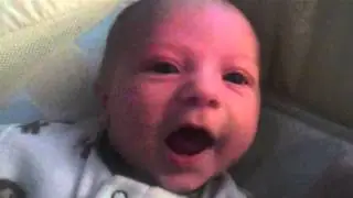 Some of Ezra's first smiles