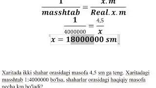 50 - mavzu. Masshtab