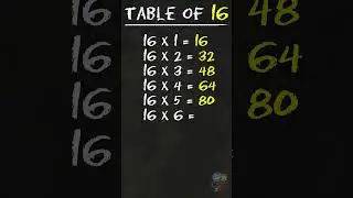 Learn Multiplication - Table Of 16 