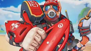 USING THE NEW "LIFEGUARD" HOG SKIN! | Overwatch 2