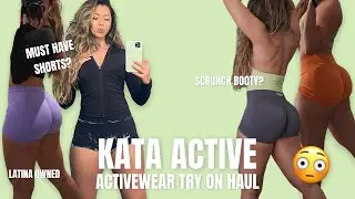 MY FAVORITE ACTIVEWEAR | Kata Active Try on haul | Best booty scrunch shorts 🔥🍑 Latina Owned