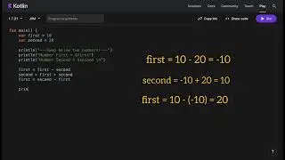 Kotlin program to swap two numbers with and without using third variable. 