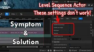 Unreal Engine 5: Settings of Level Sequence Actor Don't Work / Symptom & Solution