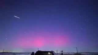 Метеоры во время северного сияния