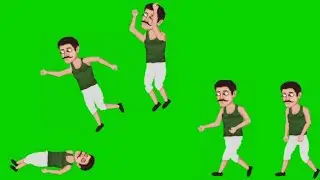 Village Man Green Screen Cartoon Character | No Copyright Video | Part -1