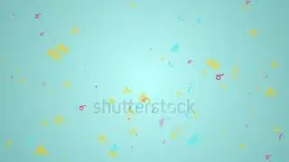 stock footage colorful confettee falling background in blue background