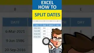 How to Split Dates Into Year, Month and Day in Excel 
