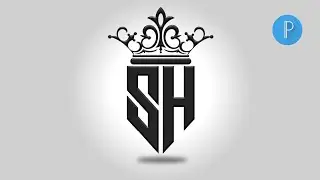 Trending Crown Logo design | pixellab tutorial | S H logo design in pixellab | logo Editing pixellab