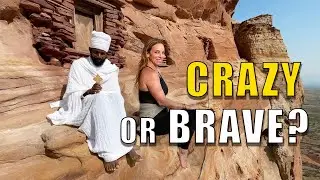Dangerous climb to the 