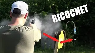 TRICK SHOT - BULLET RICOCHET AND HITTING A DROP OF WATER