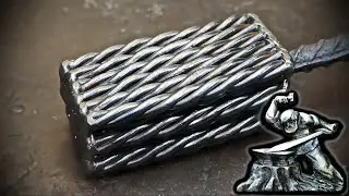 Damascus steel from anti-aircraft gun spring.