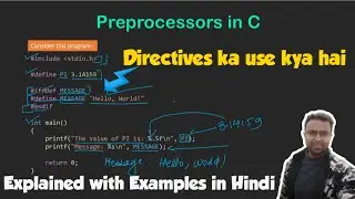 Preprocessors in C | Preprocessor directives in c programming