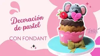 Decoración de pastel con fondant/Cupcake Koala💖
