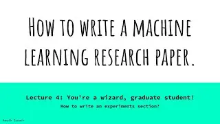 How to write an experiments section