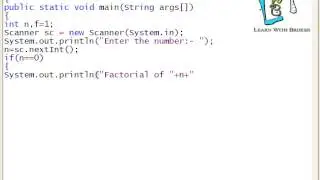 24  Program to find Factorial a given number in java