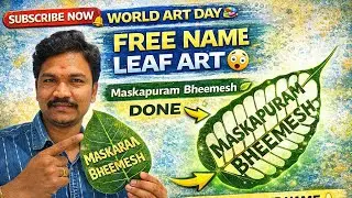 “Today I’m making FREE name leaf art”Show carving process “Your name next?”#leafart #trending #free 