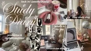 ✧˚ whimsy STUDY VLOG/ DIARY 🩰🦢 productive 3 days, cafe & romanticize studying | pinterest schoolgirl