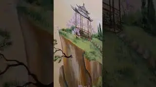 Настенная роспись вдоль лестницы