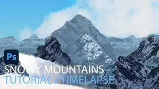 How to Draw a Snowy Mountain Landscape in Less Than 1 Hour in Photoshop! Tutorial and Timelapse