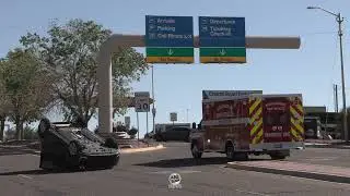 Stolen Car Flips Near International Airport